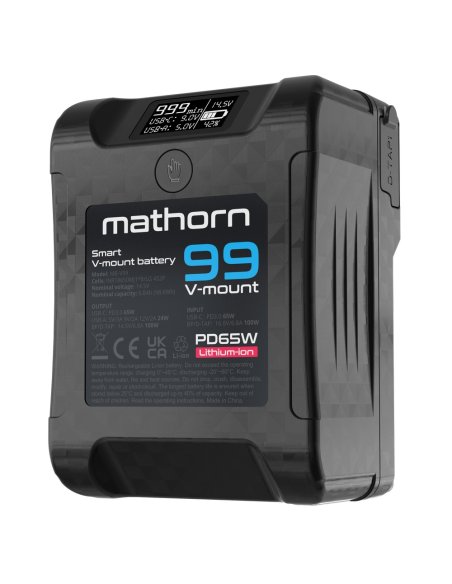 Bateria Mathorn MB-V99 6800mAh PD65W OLED USB-C 99Wh V-mount