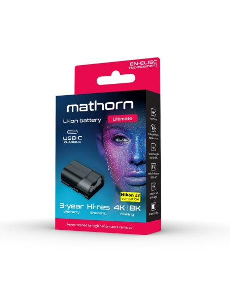 Mathorn battery MB-212A 2400mAh Ultimate USB-C replacement for EN-EL15C Nikon Z8