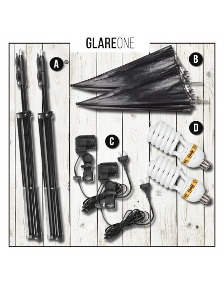 GlareOne Zestaw Oświetlenia Ciągłego SUNNY SILVER-2x625