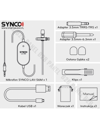 Synco S6M mikrofon krawatowy z odsłuchem