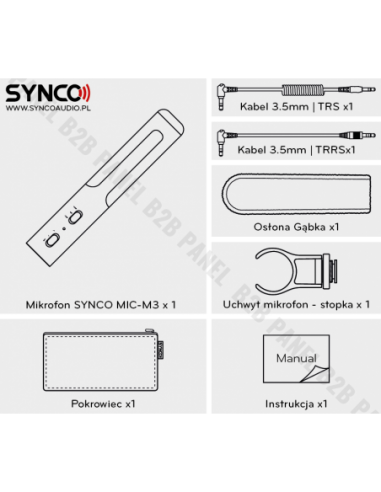 Synco M3 Camera Microphone - Cardioid with...