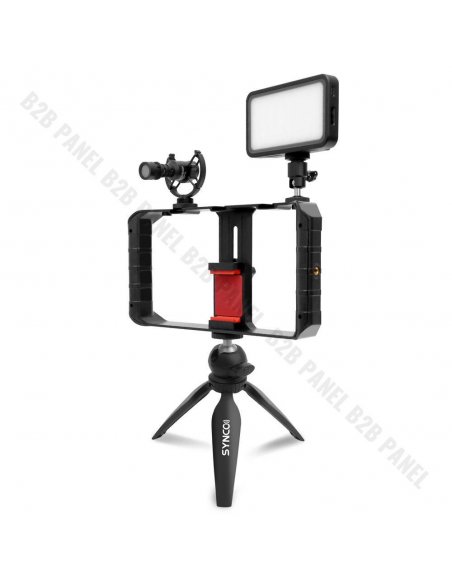 Synco Vlogger Kit 1 zestaw mikrofon M1S, lampa LED BI, uchwyt RIG, statyw