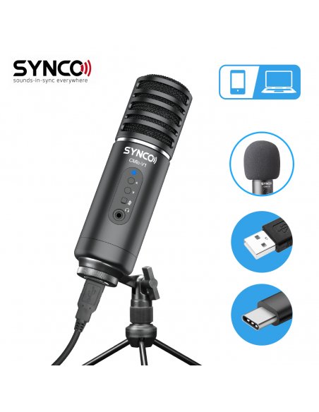 Synco V1 USB Microphone with Monitor - Condenser