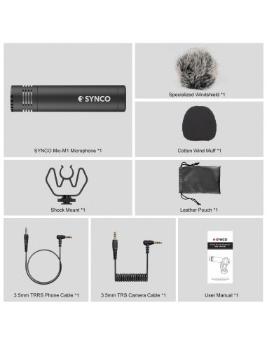 Synco M1 mikrofon nakamerowy - kardioidalny z...