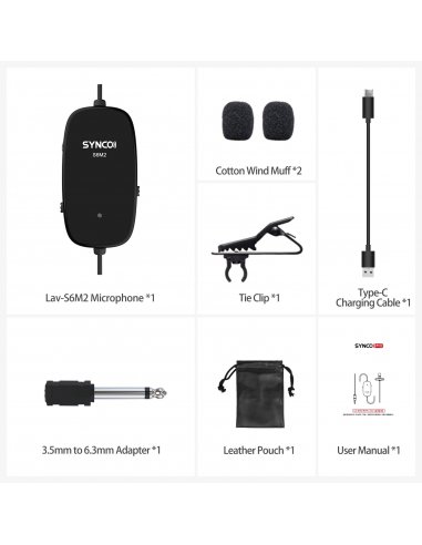 Synco S6M2 mikrofon krawatowy z odsłuchem i...