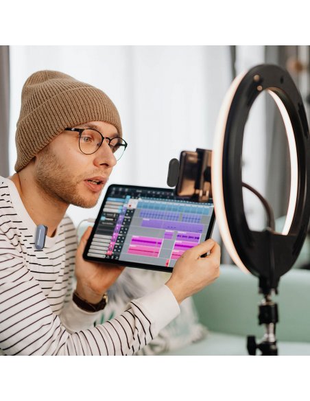 Synco P2T bezprzewodowy system mikrofonowy USB-C, 2 nadajniki, 1 odbiornik, grey-blue