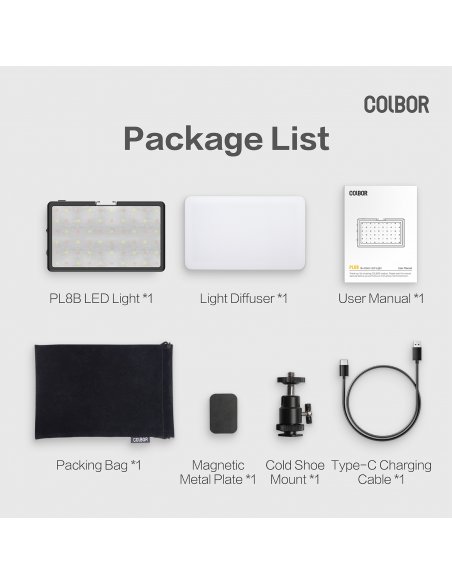 COLBOR PL8B Led Pocket Panel 2500-9000K