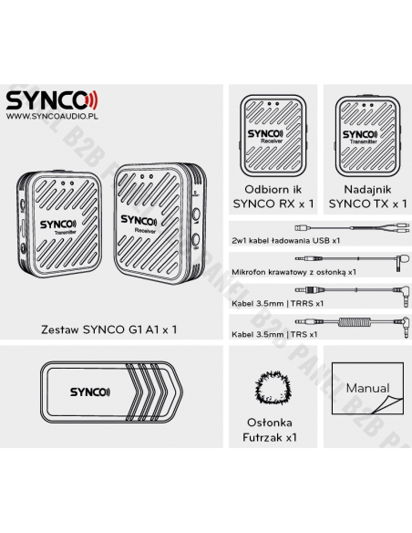 Synco G1 A1 White Wireless Microphone System 2,4 GHz