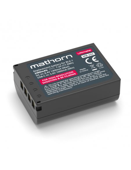 Mathorn battery MB-242 2400mAh Ultimate USB-C replacement for BLX-1